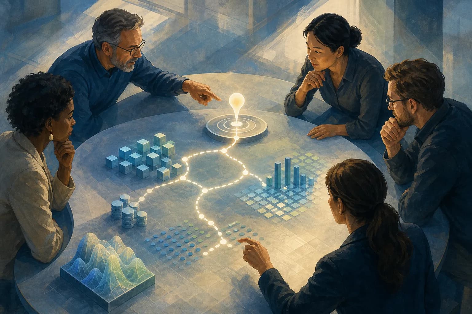 Stakeholders checking supporting data behind a prediction.