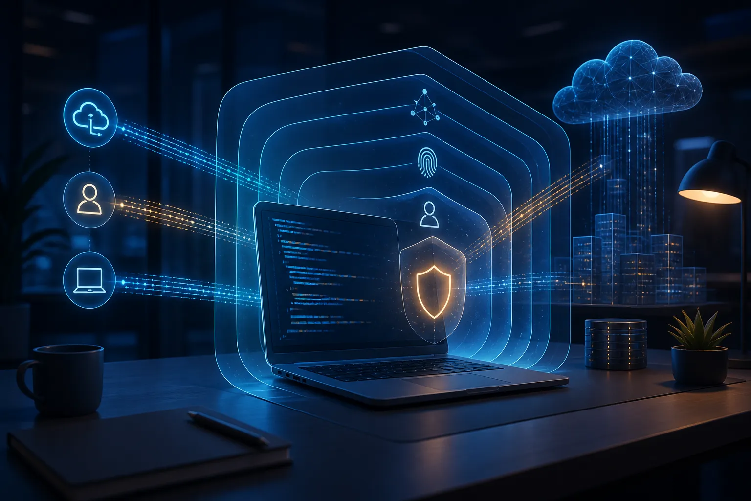 Wiz Sensor protecting a developer workstation with layered cloud security context