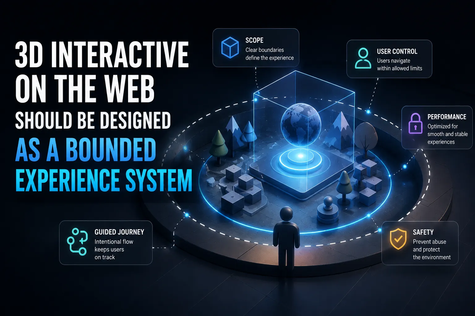 A 3D environment with a clear navigation path and static alternative viewpoints.