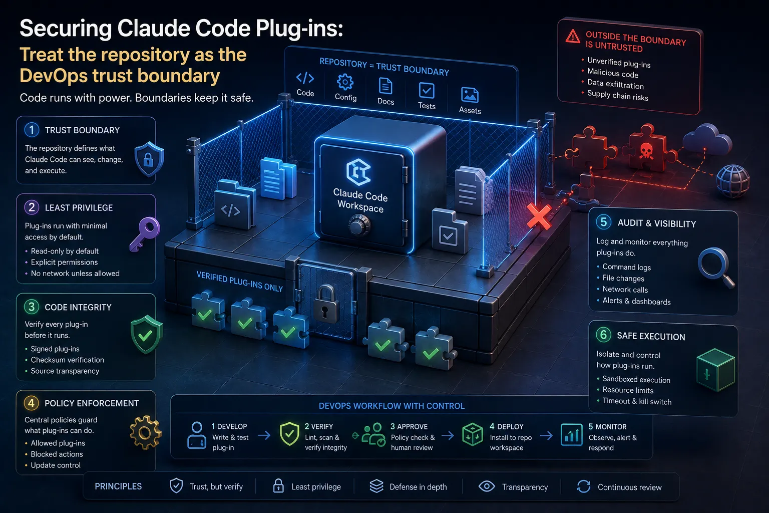 A protected repository containing validated plug-in modules.
