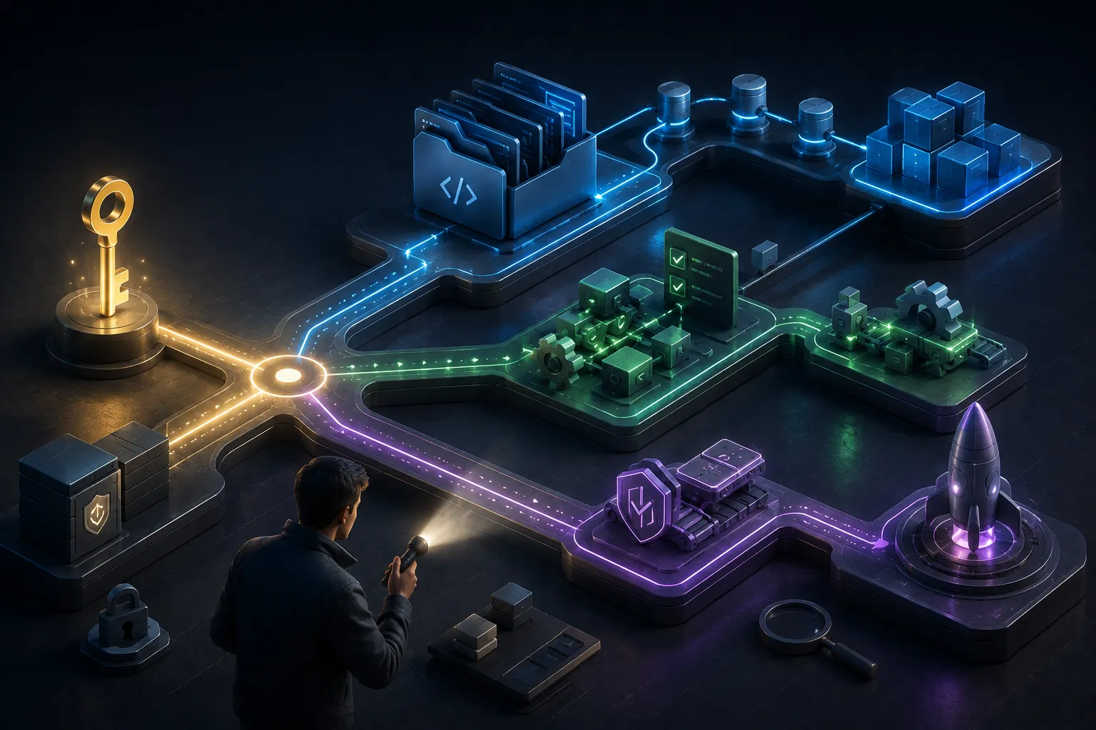 An access token connecting the repository, automation, and release pipeline.